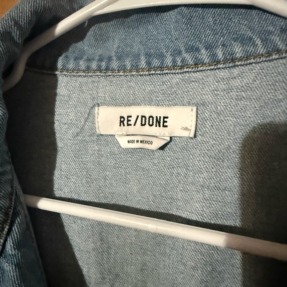Re/Done Trucker Cropped Denim Jacket - Picture 2 of 4